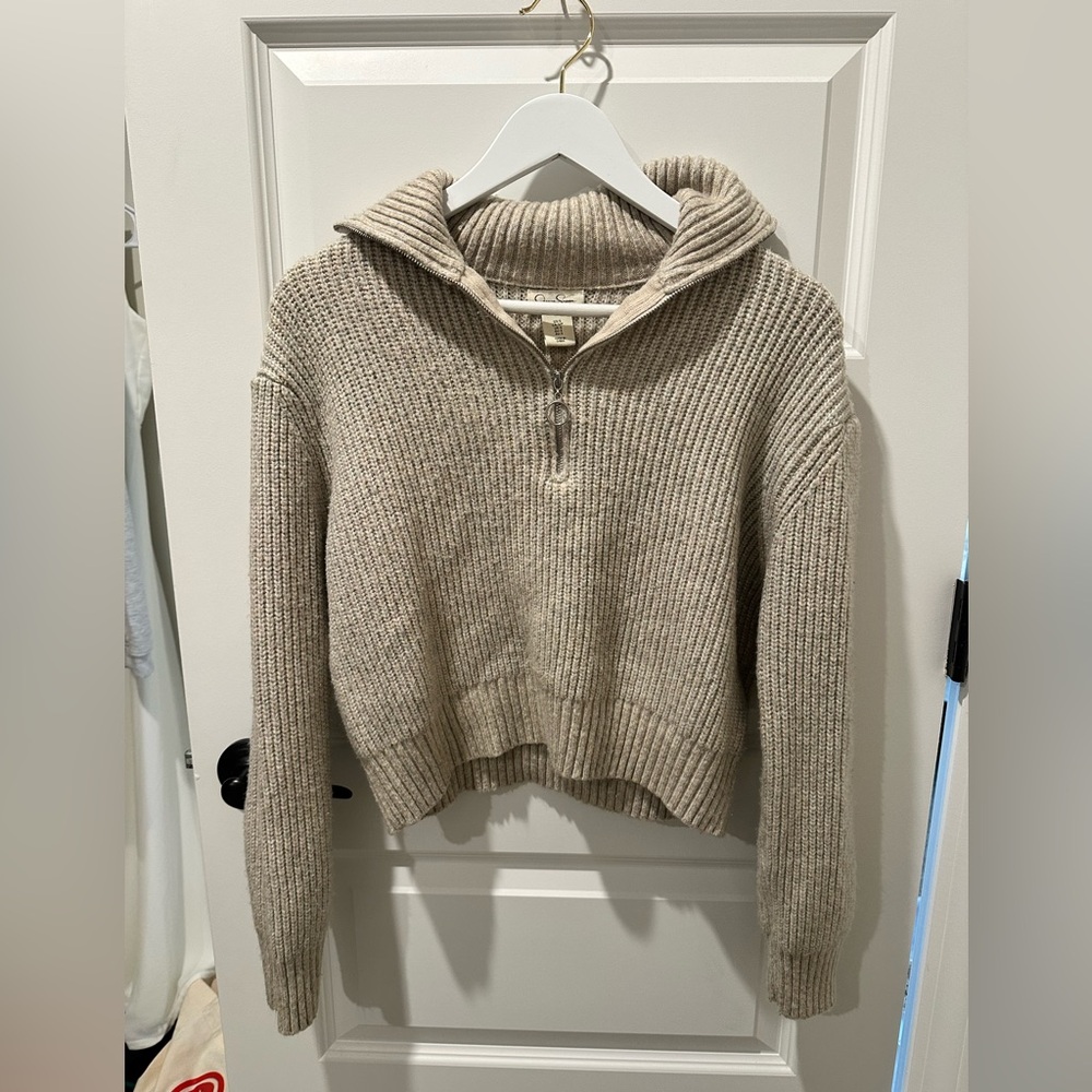 Jessica Simpson Taupe Cowl Neck Sweater